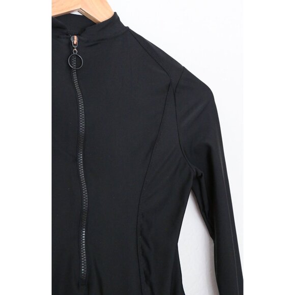 LYRA Swim Sofia One Piece Long Sleeve Black Swimsuit S Half Zip UPF 50+ Modest - Picture 6 of 14
